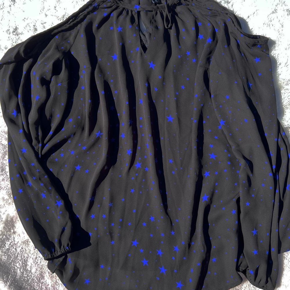 Torrid Black Top with Blue Star Design - Picture 7 of 7